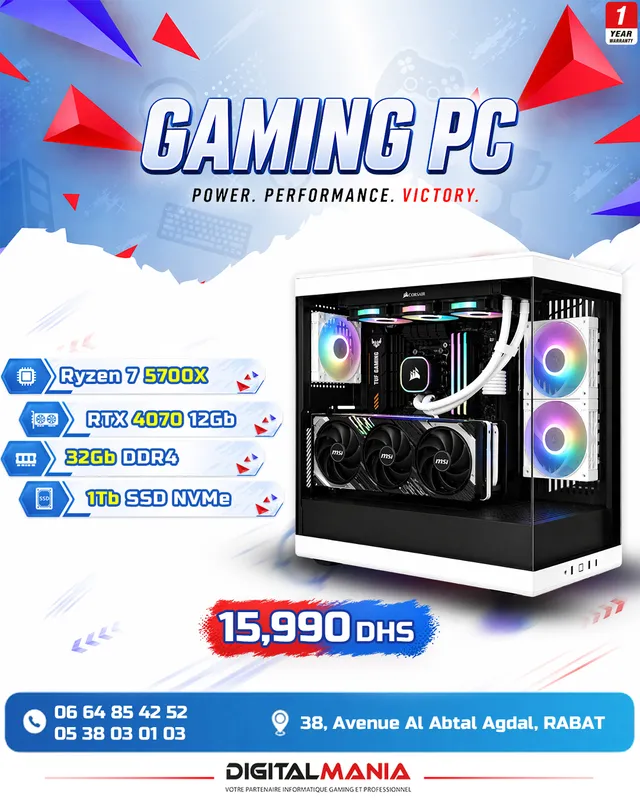 PC Gamer Ryzen 7 5700X + RTX 4070