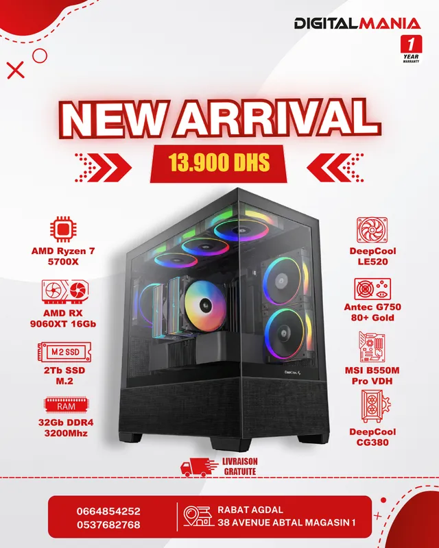 PC Gamer Ryzen 7 5700X + RX 9060XT